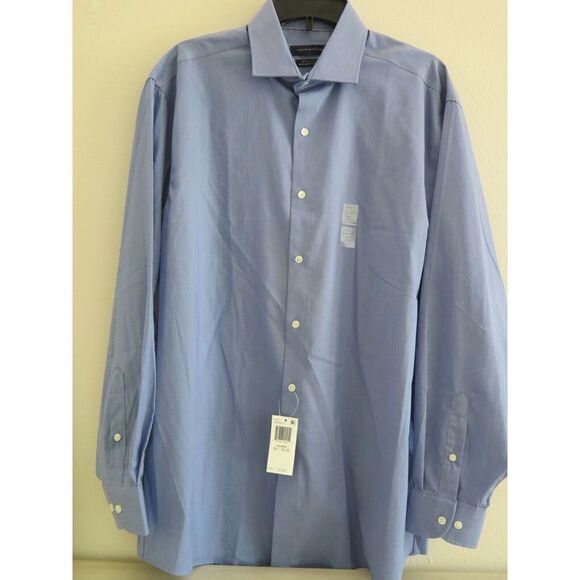 Tommy Hilfiger Men Sz 161/2 34/35 Reg-Fit TH Flex Supima Stretch Dress Shirt $80 - Picture 1 of 6